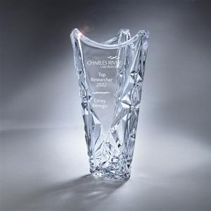 Clear Glass Sculpted Ice Vase
