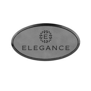 Leatherette Oval Name Badge with Holder and Magnet