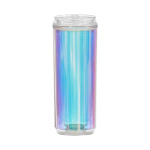 16 oz double wall soda can tumbler with iridescent insert