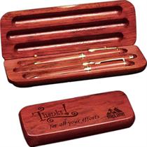 Rosewood Pen, Pencil, Letter Opener and Case Set