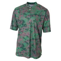 A4 Youth Camo 2-Button Henley Shirt